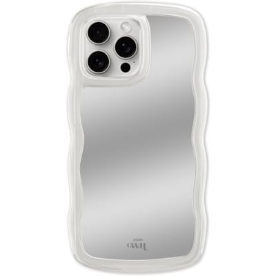 xoxo Wildhearts Wavy mirror case Transparant telefoonhoesje - Geschikt voor iPhone 15 Pro - Golvend spiegelhoesje - Wolken hoesje - Schokbestendig - Cloud case - Silicone case met spiegel - Transparant