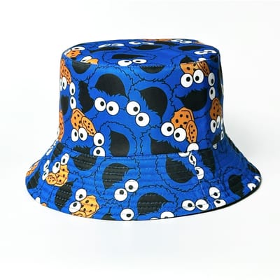 Retro Modieus Patroon Gedrukt Vissershoed Dames Buiten Reizen Zon Hoed Dubbelzijdig Bekken Hoed M（56-58） black