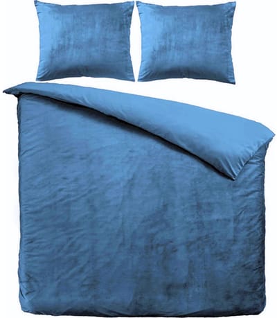 Zavelo Dekbedovertrek Velvet Comfort Petrol Blauw-Lits-jumeaux (240 x 200/220 cm)