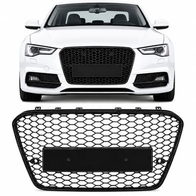 Grill Geschikt voor Audi A5 B8 8T 8F Facelift 09/2011-01/2017 – Zonder Embleem – Hoogglans Zwart