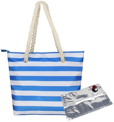 Dailygoods- Wijnboodschappentas Geïsoleerd - Drankdispenser - Lekvrij - Picknicktas - Strandtas - Tot 1,5 Liter Inhoud