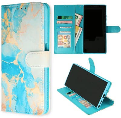 Casemania - Geschikt voor - Samsung Galaxy A56/36 TPU Bookcase - Blauw - Goud