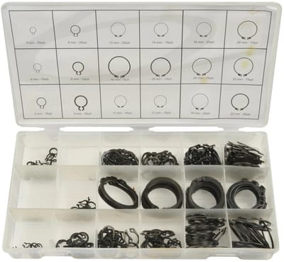 GEKO Circlip assortiment - 18 maten - 300 stuks - 3-32mm - Inclusief opbergdoos