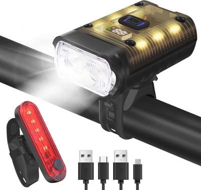 USB oplaadbare fietsverlichting met 5+4 modi - Waterdichte Fietslichten voor en achter