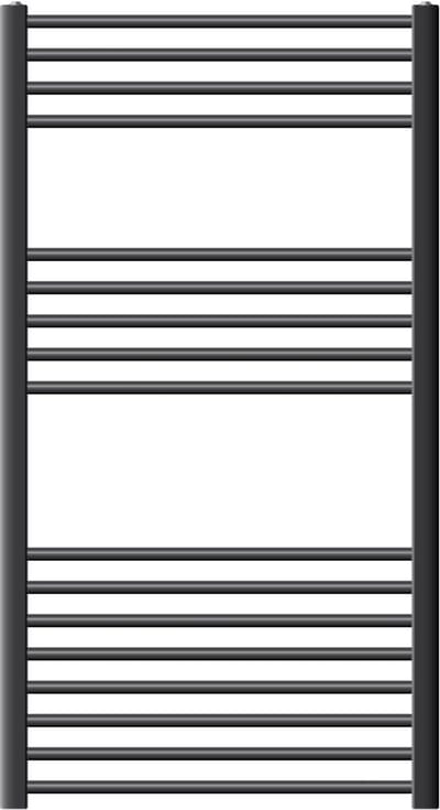 Elektrische badkamerradiator met verwarmingselement 900W 750x1200 mm antraciet rechte zijaansluiting & thermostaat digitaal display LuxeBath