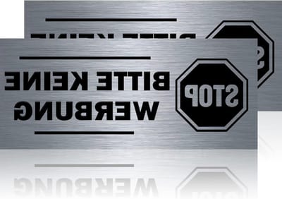 Zelfklevende roestvrijstalen brievenbusplaatjes - 70 x 30 mm - 2 stuks - Geen reclamestickers
