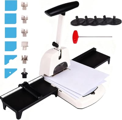 Hoekronder Pons - Snijmachine Matrijzen - Papier Ambachten - 6-in-1 Verwisselbaar - 100 Vel Capaciteit - Metaal
