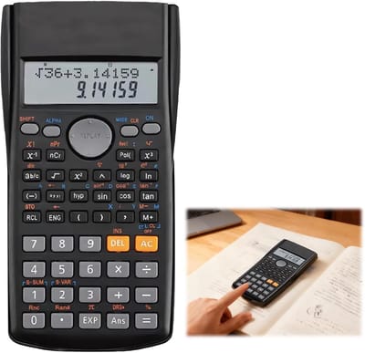 Wetenschappelijke Rekenmachine - Studenten Rekenmachine - Complexe Berekeningen - Dubbel Display - 240+ Functies - Zwart