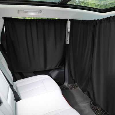 Auto Privacy Gordijnen Set - 3-delig - Verduisterende Raamgordijnen - Inclusief Tussengordijn & Zijraamgordijnen - Afneembaar - Voor SUV, Camper & Bestelbus - Zwart