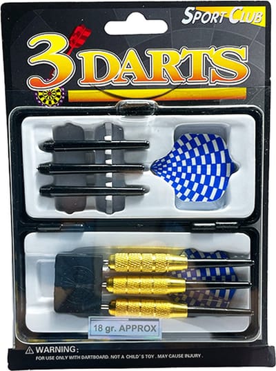Dartpijlen set van 3 stuks - Darten - 3 Darts - Blauw vlaggen - incl. darts shafts - incl. box