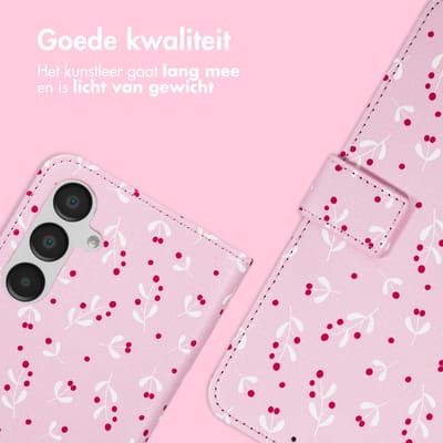 imoshion Hoesje - Geschikt voor Samsung Galaxy A35 - Design Bookcase smartphone - Blush Berries