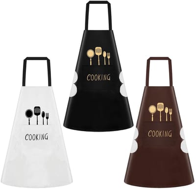 Dailygoods - 3-delig keukenschort, verstelbaar keukenschort, chef-kokschorten, barbecueschorten, water- en oliebestendig, gepersonaliseerd cadeau voor koppels (3 kleuren)