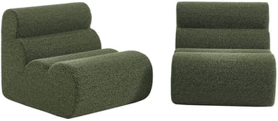 sweeek - Set van 2 stoffen fauteuils effect alpaca 1 zitplaats - nova