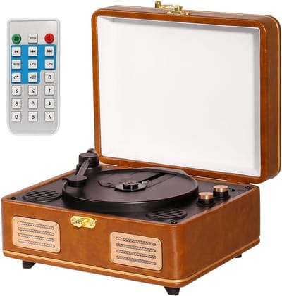 Draagbare CD Speler - Bluetooth Discman - Muziek Luisteren - Geen Batterijen Nodig - 20 cm - Bruin