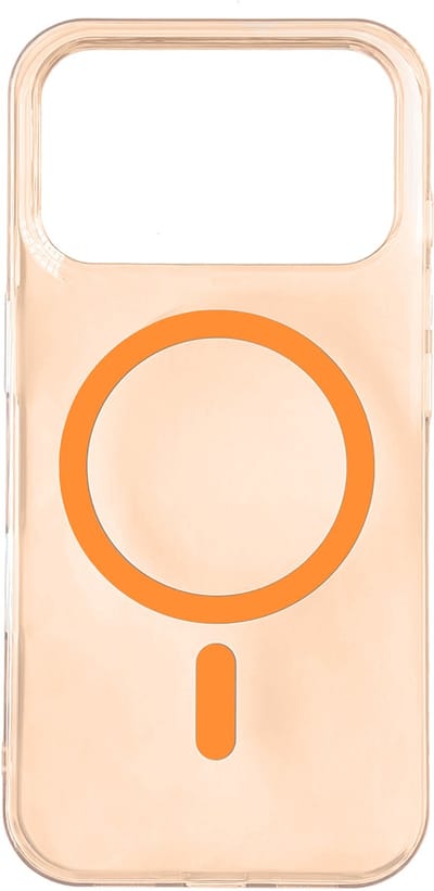 Casemania Hoesje Geschikt voor Apple iPhone 17 Pro Max - Oranje - Minimalistic Kristalhelder Back Cover Geschikt voor MagSafe - Draadloos Oplaadbare Telefoonhoesje