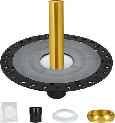 Badkuip Afvoer - Vrijstaande Afvoer Kit - Badkamer Installatie - Roestvrij Staal - 12 Inch Bodemplaat - Mat Zwart