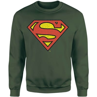 Official Superman Crackle Logo Sweatshirt - Green - S