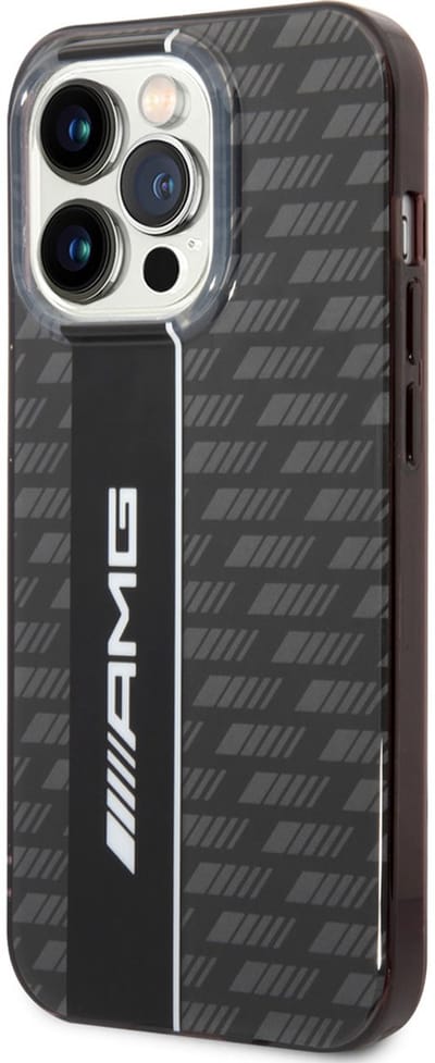 AMG Back cover - iPhone 14 Pro Max - Grey - Dubbele laag - Carbon patroon
