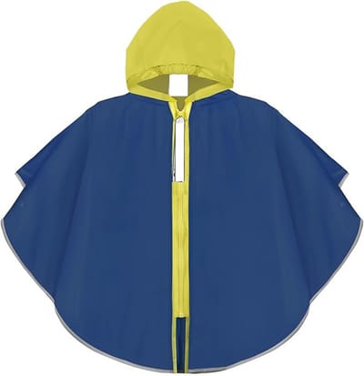 Famanu – Kinderregenponcho met ritssluiting en capuchon, waterbestendige regenjas voor jonge kinderen