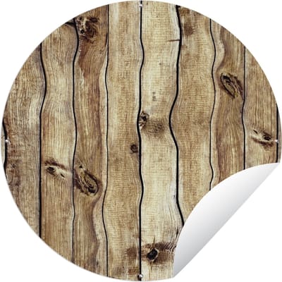 Tuincirkel Planken - Hout - Rustiek - 60x60 cm - Ronde Tuinposter - Buiten