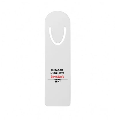 Hacebo® - omdat jij mijn lieve bonusbroer bent metalen boekenlegger - Broer - de liefste bonusbroer - verjaardag - cadeautje voor broer - kado - geschenk Bladwijzer boekenleggers - 12.7 cm x 3.2cm