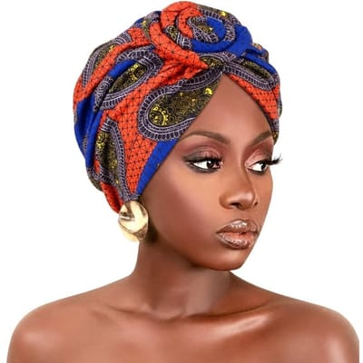 Afrikaanse Print Hijab Caps Geplooide Wikkel Islamitische Hoofdband Zacht Comfortabel Geknoopte Stijl Twist Knoop Tulband Hoed Alles Passend Decor black