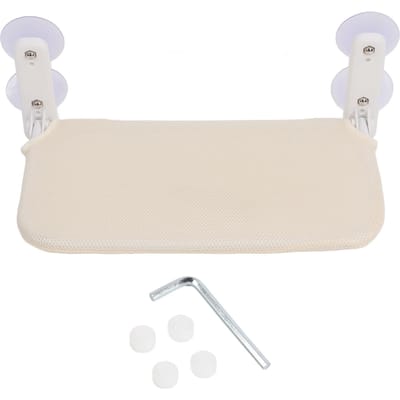 Kattenraamhangmat Opvouwbaar met 4 Zuignappen Sterk Draagvermogen Stabiele Ondersteuning Huisdierraambed 45x30cm / 17.72x11.81in beige