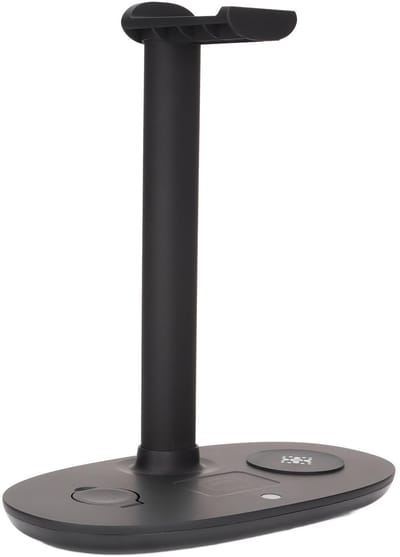 Allecto - 4-in-1 hoofdtelefoonhouder - Draadloze oplader - Compact en multifunctioneel - Geschikt voor iOS-horloge - Snelladen voor telefoons - Ide...