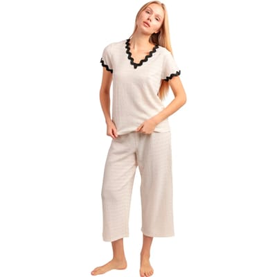 Pyjama-sets Admas Pyjama palazzo broek t-shirt Luxe Waves