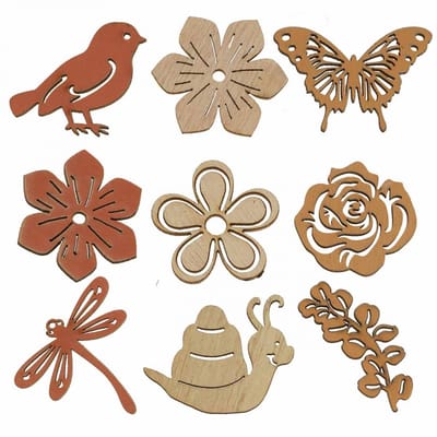 Strooidecoratie bloemen dieren mix zomerdecoratie B3–4cm 72 st, 72 Stü