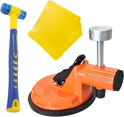 Vloerspleet fixeergereedschap met rubberen hamer en kleefpads voor laminaat en vinylvloeren, ideaal voor perfecte afwerking en gebruiksgemak