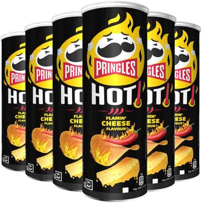 Pringles - HOT Flamin' Cheese - 6 x 160 gr - Voordeelverpakking