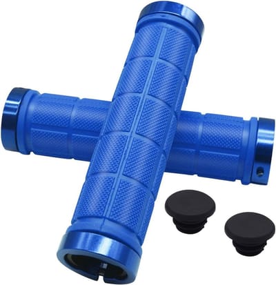 Bicycle Handvatten 22 mm voor BMX, MTB en Vouwfietsen - Rubber Grip met Aluminium Lock en Twee Hoedjes
