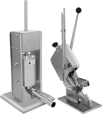 Worstenvuller met worstclipper - zilver - 5 l - 2000 clips
