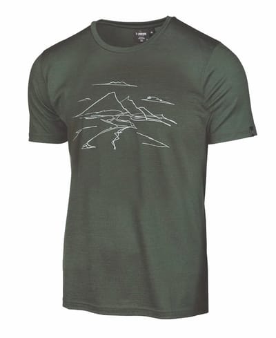Ivanhoe t-shirt UW Ceasar Mountain voor heren - 100% extra fijne merino wol - Groen
