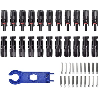 Zonnepaneel Connectoren - MC4 Adapter Set - Energie Opwekken - Waterdicht Ontwerp - 10 Paar - Zwart