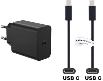 OneOne 45W super snellader en screenprotector van glas voor iPhone 15 en iPhone 16. Oplader met sterke 0,5m USB C naar C kabel. Krachtige zwarte PD PPS lader adapter. Screenprotector past op Apple iPhone 15, iPhone 16