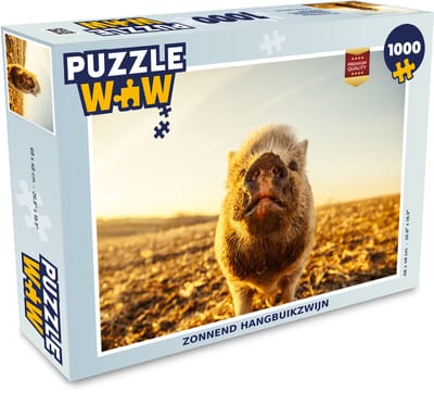 Puzzel Zon - Hangbuikzwijn - Varken - Legpuzzel - Puzzel 1000 stukjes volwassenen