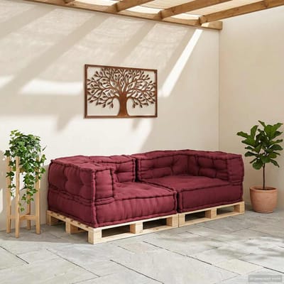 vidaXL - 2-zits - modulaire - bank - kastanjebruin - stof - 140x70x36