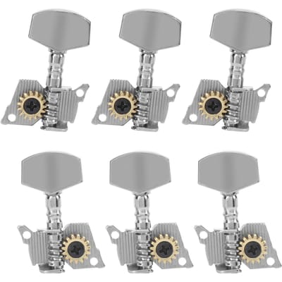 Gitaar Stemknoppen Sleutels Vergrendelbare Stemmechanieken Machine Heads Zilveren Vervangingsonderdelen voor Ukulele2 Links en gray