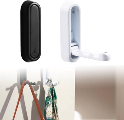 Dailygoods- Kledinghaken 2 stuks - Opvouwbare Wandhaken - Aluminiumlegering - Stijlvol Ovaal Ontwerp - Voor Badkamer/Keuken - 90 Graden Inklapbaar