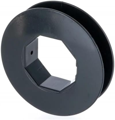 Gordelschijf Rolluik - Aandrijfwiel As - Rolluiken Reparatie - Gepoedercoat Staal - 85mm Diameter - Zwart