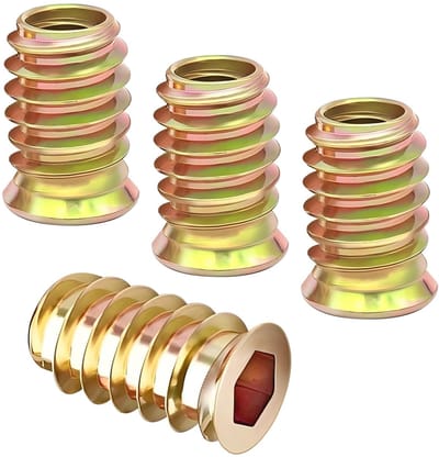20 Stuks M6 x 8mm Schroefmoeren, Houten Invoegstukken voor Meubels, Draadinvoegstukken voor Assortiment en Bevestiging