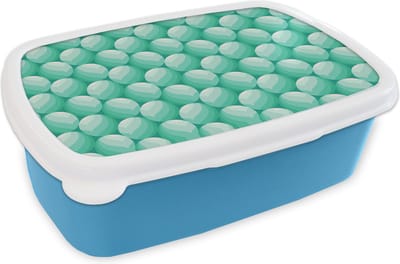 Broodtrommel Blauw - Lunchbox - Brooddoos - Design - Mint - Bal - 18x12x6 cm - Kinderen - Jongen