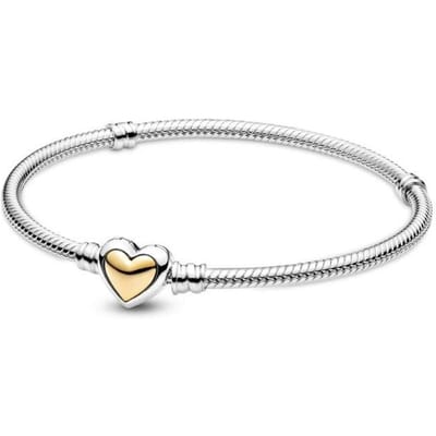 100 %925 Sterling Zilver Roos Multi Koepelvormige Gouden Hart Sluiting Slangenketting Halo Tennis Armband Past Europa Bedel Diy Sieraden 22cm white