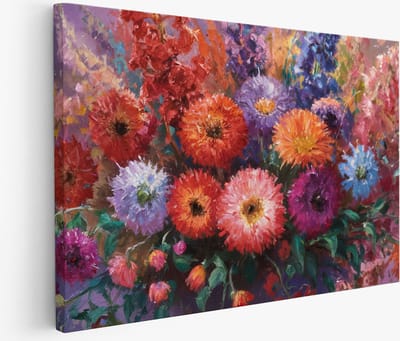 Saammp Muurcirkel Hout - Paarse penseelstreken - Landschap - Abstract kunstwerk - Ø 90 - Wandcirkel - Wanddecoratie Cirkel - Muurdecoratie Woonkamer - Slaapkamer decoratie - Rond Schilderij