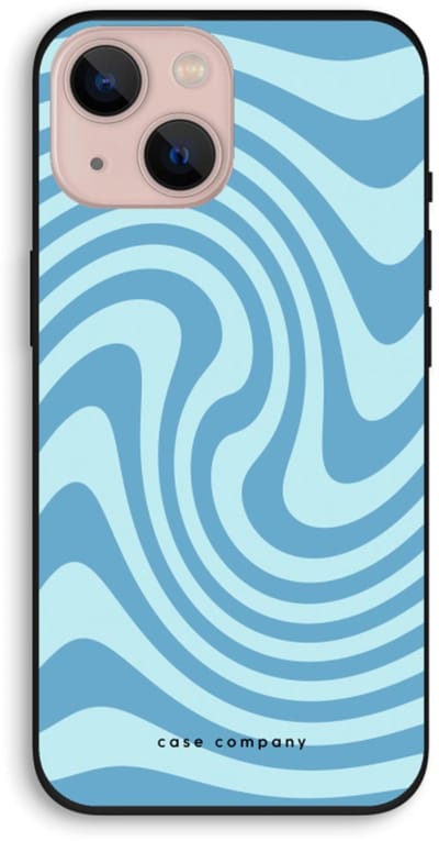 Case Company® - Hoesje geschikt voor iPhone 13 hoesje - Swirl Blauw - Biologisch Afbreekbaar Telefoonhoesje - Bescherming alle Kanten en Schermrand