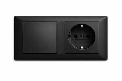 Busch-Jaeger Inbouw - Wandcontactdoos 1x - Schakelaar 1x - Mat zwart