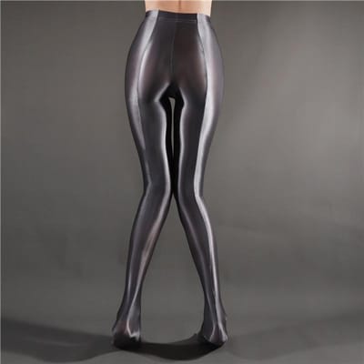 8 Grote Maten Olie Glanzende Panty's Glanzende Satijnen Corrigerende Panty's Dames Sexy Paaldans Clubkleding Sport Fitness Leggings L black