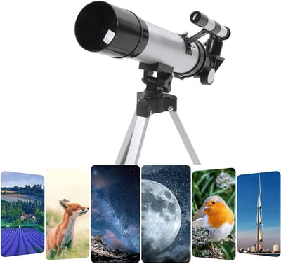 KAD® Telescoop voor Kinderen & Beginners - Sterrenkijker incl. Statief - Astronomische Verrekijker - Educatief Speelgoed - Grijs - 34cm x 28cm x 28cm